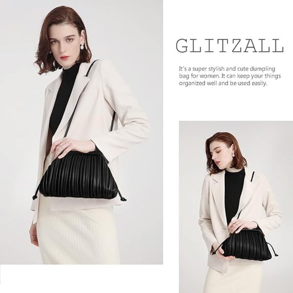 GLITZALL Clutch Purse for Women, Designer Cloud Handbag with shoulder strap - Picture 2 of 6